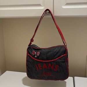 ⭐️Dolce & Gabbana Denim and Red Crossbody/Shoulder Bag—GORGEOUS!Outer Pocket—EUC
